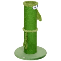 PawHut 63cm Cat Scratching Post for Indoor Cats, with Sisal Rope Cover, Large Base, Green(m-1)