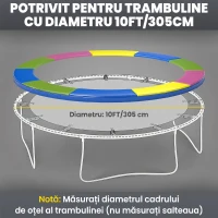 SPORTNOW Husă pentru Trambulină Ø305x30 cm, Pliabilă și Portabilă, din Plastic, PE și Spumă, Multicolor(m-4)