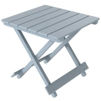 Outsunny Fir Wood Folding Coffee Table, Lightweight Small Garden Table with Slatted Top, Portable Folding Side Table for Balcony(m-1)
