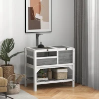 PawHut Domek dla żółwia drewniane terrarium z półką, uchwytem na lampę, główny moduł z oknem akrylowym i otwieranym dachem, wyjmowana wanienka(m-6)
