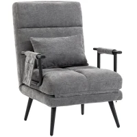 HOMCOM Schlafsessel 3 in 1 Klappbar Sessel mit Schlaffunktion, 186 x 60 cm Schlafsessel mit 5-stufig Verstellbarer Rückenlehne(m-1)