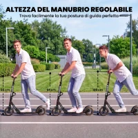 SPORTNOW Monopattino Pieghevole con Manubrio Regolabile in Altezza per Adulti, Argento(m-4)