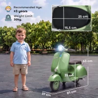 AIYAPLAY Elektryczny motocykl dla dzieci 6 V z kółkami podporowymi, akumulatorem litowym, Softstart, muzyką, USB, reflektorem, klaksonem(m-3)