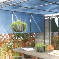 Outsunny Pflanzgefäße für Außen- und Innenpflanzen, Selbstbewässerung, Hängende Pflanzgefäße mit Metallketten, 4 Stück, Schwarz(m-8)