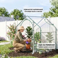 Outsunny Seră de Exterior cu Intrare cu Fermoar și Aerisire Superioară, din Plastic și Oțel, 180x100x152 cm, Transparentă(m-5)