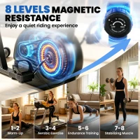 SPORTNOW Recumbent Exercise Bike for Home, Stationary Bike with Bluetooth, App Connectivity, Quiet 8-Level Magnetic Resistance(m-5)