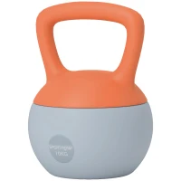 SPORTNOW 10KG Soft Kettlebell, Kettle Bell with Non-Slip Handle for Home Gym, Weight Lifting, Strength Training, Orange/Grey(m-11)