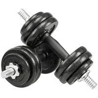 SPORTNOW 2-in-1 Adjustable Dumbbells Set, 30kg Cast Iron Weights Dumbbells Set with Non-Slip Grip for Strength Training, Weight Lifting, Bodybuilding, Home Gym Workout Equipment for Men & Women(m-1)