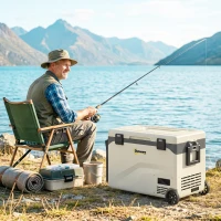 Outsunny 42.5L Compressor Car Fridge Freezer, Camping Refrigerator with App Control, 20℃-20℃(m-14)