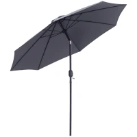 Outsunny 2.7M Garden Parasol Umbrella with Glass Fibre Ribs and Aluminium Frame, Tilting Sun Shade Shelter Canopy, Charcoal Grey(m-1)
