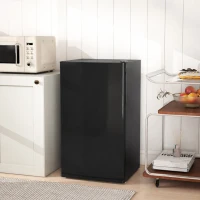 HOMCOM Réfrigérateur congélateur petit réfrigérateur 91 L étagères modulables design sous-comptoir 47,5 x 44,2 x 84 cm noir(m-2)