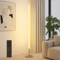 HOMCOM Lampă de Podea LED de 150 cm cu Temperatura Culorii Reglabilă și Telecomandă, Argintiu(m-11)
