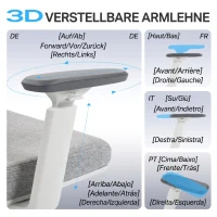 HOMCOM Scaun de Birou Ergonomic și Respirabil cu Suport Lombar Dinamic 4D, 64.5x62.5x112-122 cm, Multicolor(m-6)