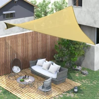Outsunny Toldo de Terraza Rectangular 6x4 m con Protección Rayos UV Anillas de Acero Inoxidable y Cuerdas para Jardín Patio Beige(m-10)