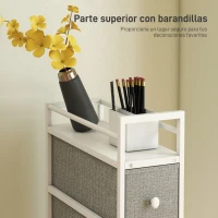 HOMCOM Cómoda con 4 Cajones de Tela Marco de Acero Cómoda para Dormitorio para Espacios Pequeños Salón Vestidor Gris Claro(m-6)