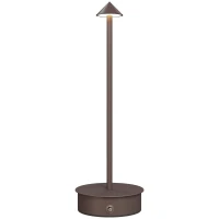 HOMCOM Lampă de Masă Touch Reîncărcabilă cu USB, Reglabilă 3000K/4500K/6000K, Autonomie 4-8 Ore, Cafeniu(m-11)