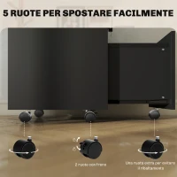 Vinsetto Cassettiera da Ufficio Portadocumenti in Legno con 2 Cassetti e Ripiano Aperto, 39x40x65 cm, Nero(m-6)