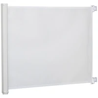 PawHut Barrière de sécurité chien barrière rétractable automatique barrière escaliers couloirs portes 115 x 82,5 m teslin acier blanc(m-1)