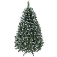 HOMCOM Árvore de Natal Artificial 150 cm Árvore de Natal com 581 Ramos com Efeito Neve 44 Pinhas Verde(m-10)