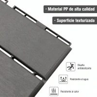 Outsunny Set de 9 Baldosas Cuadradas de 30x30 cm con Área de 0,81 m² Losetas Sistema de Clic para Balcón Terraza Jardín Gris(m-4)