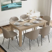 HOMCOM Mesa de Jantar Mesa Retangular para 6 Pessoas Mesa de Refeição para Cozinha Sala de Jantar 140x80x78 cm Madeira(m-10)