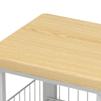 HOMCOM Estante de arrumação de cozinha com cestos deslizantes e armário, suporte para micro-ondas, 100 x 35 x 80 cm, branco(m-6)