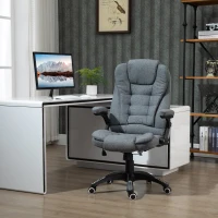 Vinsetto Sedia da Ufficio Ergonomica Reclinabile, Altezza Regolabile e Dondolamento, Poltrona Girevole con Ruote, 65x72x110-120cm, Grigio(m-10)