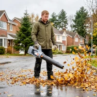 Outsunny Leaf Blower Cordless with 2 x 4000mAh Batteries & Charger, 36V Lightweight Garden Blower with 1000W Brushless Motor(m-10)