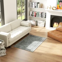 HOMCOM Teppich Wohnzimmerteppich im Modern Stil, waschbar Flächenteppich 150 x 80 cm Dunkelgrau(m-2)