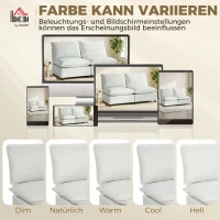 HOMCOM 2-Sitzer-Sofa, 146 cm Kunstleder-Modularsofa mit breiter und tiefer Sitzfläche, dicken Kissen, einfache Montage, Grau(m-8)
