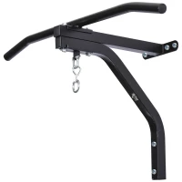 HOMCOM Support sac de boxe fixation sac de frappe barre de traction intégrée charge max. 130 Kg acier noir(m-11)