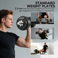SPORTNOW 2-in-1 Adjustable Dumbbells Set, 30kg Cast Iron Weights Dumbbells Set with Non-Slip Grip for Strength Training, Weight Lifting, Bodybuilding, Home Gym Workout Equipment for Men & Women(m-7)