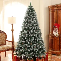 HOMCOM 7ft Snow-Dipped Artificial Pine Christmas Tree(m-2)