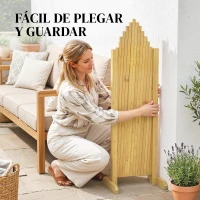 Outsunny Set de 2 Paneles de Vallas de Jardín Exterior Extensibles de Madera para Decoración Terraza 180x30x103 cm Natural(m-6)