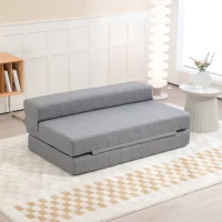 HOMCOM Klappsessel mit Bettfunktion, Gästebett, faltbar, bis 250 kg, 138x80x50 cm, Grau(m-2)