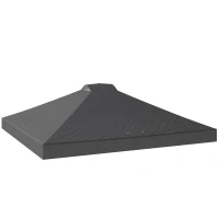 Outsunny Toile de Rechange pour Tonnelle 3 x 3 m UV50+ Imperméable avec 8 Trous de Drainage 3 x 3 m, Gris Foncé(m-11)