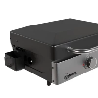 Outsunny Grill Griddle, Portable Gas Plancha, 3.5 kW, Tabletop Gas BBQ with Grease Cup for Camping Picnic Patios, Black(m-11)