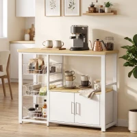 HOMCOM Etajeră de depozitare pentru bucătărie cu coșuri glisante și dulap, suport pentru cuptor cu microunde, 100 x 35 x 80 cm, alb(m-4)