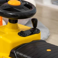 HOMCOM Kids Ride-On Construction Car, with Fork, Tray, Sounds - Yellow(m-8)