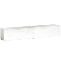 HOMCOM Mobile Porta TV fino a 75" Sospeso con Ante a Pressione, 180x33x30 cm, Bianco Lucido(m-1)