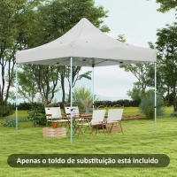 Outsunny Techo de Repuesto para Carpa Plegable de Tela Oxford 3x3 m con Techo Puntiagudo Impermeable y Anti-UV Blanco(m-10)