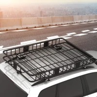 HOMCOM Portapacchi Auto Universale per Tetto in Metallo, 162x99x16cm, Nero(m-13)