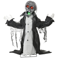 HOMCOM Halloweendeko, Skelett/Zombie, beweglich, Bewegungssensor, LEDs & Sounds, 75 cm