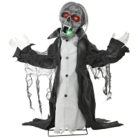 HOMCOM Halloweendeko, Skelett/Zombie, beweglich, Bewegungssensor, LEDs & Sounds, 75 cm(m-1)