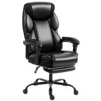 HOMCOM Adjustable Office Chair Reclining Computer Desk Chair with Footrest, Armrest, Casters, Black(m-1)
