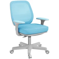 Vinsetto Scaun de Birou Ergonomic și Reclinabil Reglabil pe Înălțime, cu 5 roți, 55x48x82.5-94.5 cm, Albastru(m-11)