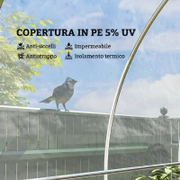 Outsunny Copertura per Serra 6x10 m di Ricambio, Telo per Serre a Tunnel in PP Anti UV e Impermeabile, Trasparente(m-4)