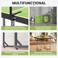 HOMCOM Masă Ping Pong Pliabilă cu Plasă de Joc, Fără Montaj, 182x91x76 cm, Verde(m-6)