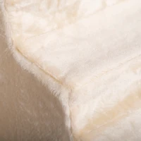 PawHut Escalier pour chien à 4 marches escalier pour chat échelle antidérapante housse amovible et lavable 60 x 35 x 44cm beige(m-10)