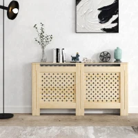 HOMCOM Cubreradiador de MDF Cubierta para Radiador para Salón Dormitorio Pasillo 152x19x82 cm Roble(m-10)